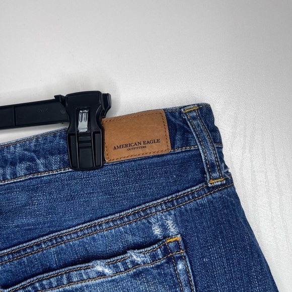 American Eagle Outfitters Distressed Blue Mini Skirt - Picture 4 of 7